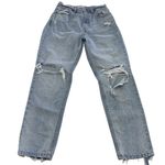 ZARA Jeans Womens 2 EUR 34 Light Blue Distressed Ripped Straight Leg Frayed Hem Photo 0