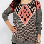 Urban Outfitters Ecote Intarsia Brown & Black Aztec Print Sweater Size Medium Photo 0