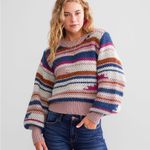 Z Supply  Ashville Striped Balloon Sleeve Striped Sweater Size Small Photo 12