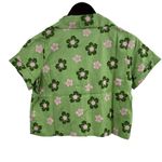 Daisy Street Green Crop Floral Button Front New Medium Photo 18