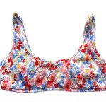 L*SPACE Izzie Smocked Bikini Top in Bright Floral Print Size Large Photo 2