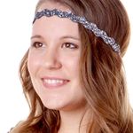Hipsy Womens Teens Girls Headbands Wave Bling Glitter Adjustable Non Slip 2 Pack Multiple Photo 4
