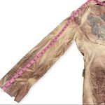 Bebe Vintage  Velvet Blush Tie Dye Paisley Single Button Blazer Photo 11