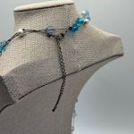 Long Beaded Strand Necklace Blue Purple Faux Pearl Costume Jewelry Women Photo 2