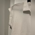 Kathy Ireland  Size S Textured Gauze White Short Sleeve Pearl Button Down Shirt Photo 1