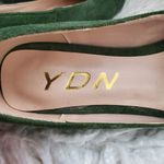 YDN Green Square Toe Chunky Block Low Heel Slip On Suede Loafers Size 6 Photo 10