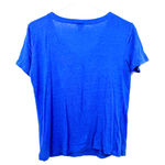Ann Taylor  size small blue short‎ sleeve t-shirt 100% linen top Photo 1