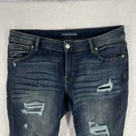 Maurice's  Womens 14W Short Skinny Jeans Stretch Ripped Distressed Dark Wash Denim Photo 2