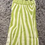 SheIn Lime Green Knit Halter Dress Photo 2
