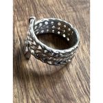 Unique Signed NF 925 Sterling Silver Braided Pattern Size 8 Photo 1