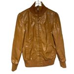 Maternity Faux Leather Vintage Full Zip Jacket Medium Tan Size undefined Photo 1