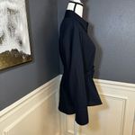 ZARA  Navy Blue Buckle Belt Button Down Shirt Blouse Photo 8