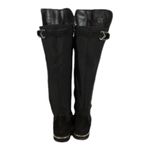 Calvin Klein Presley over knee black Faux Suede boots Silver Hardwear size 7 Photo 9