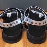 LF L ‘Veda’ Silver Leather Studded Ankle Strap Wedge Sandals - Size 8.5M Photo 6