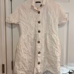 ZARA  White Eyelet Embroidered Button Front Short Sleeve Babydoll Tee Photo 0