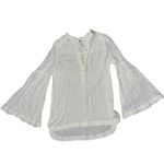 Free People  Tunic Top Sz XS Off White Boho Peasant Bell Sleeve Gorgeous Blouse Photo 1