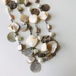 Vintage Long Boho Shell Style Necklace White Photo 9