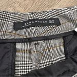 ZARA Black Tan Houndstooth Plaid Trousers Cropped Ankle Pants Size 6 Photo 2