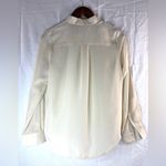 Maison Jules  M Workwear Pocketed Button Down Cream Long Sleeved Blouse Top Photo 1