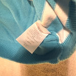 Talbots Light Blue Zebra Cotton Sweater short sleeves Novelty Cute Spring sz M Photo 3