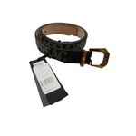 Versace Logo Studded Allover Leather Belt Black Gold $975 Large 90 cm New w/tag Photo 5