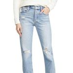 Mother Superior The Tomcat Distressed Straight Leg Jeans In The Confession 26 Blue Photo 0