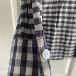 Charlotte Kellogg Palm Beach Small 100% Silk Navy Gingham Top Button Clean Girl Blue Photo 4