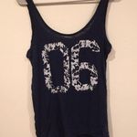 Aerie Floral 06 Tank Top in Navy/White - Size Small, Scoop Neck, Sleeveless Photo 1