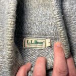Vtg 70s LL Bean Pullover Wool Heavy Cowl Neck Sweater USA Made Womens L Oatmeal Gray Photo 2