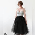 Alexandra Grecco by Anthropologie 6 Black Tulle Embroidered Beaded A Line Skirt Photo 9