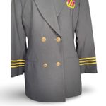 Vintage Eva Polini Nautical Navy Blazer Gold Buttons Anchor Crest Size 14 Preppy Blue Photo 2