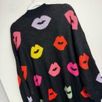Torrid NWT Sz 4X Lip Print Cardigan Sweater Black Knit Open Front Photo 13