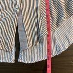 Free People Striped Button Up Shirt Blue White Long Sleeve Relaxed Fit M Photo 8