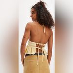Free People NWT Nara halter top tie back Italian straw - cream/white sz Large Photo 1
