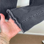 Whistles Black Dark Wash Wide‎ Leg Frayed Hem Jeans Size 32 Photo 5