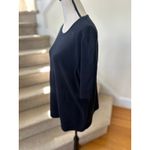 MM.LaFleur  Choe Navy Blue Crewneck Thick Knit Short Sleeve Top Photo 4