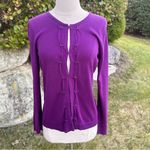 Coldwater Creek  Silk Blend Purple Cardigan Sweater Sz S Photo 5