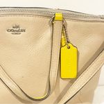 Coach  Mini Kelsey Cream Yellow Pebbled Leather Crossbody Satchel Photo 1