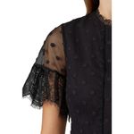 Saloni Andie Black Polka Dot Mesh Short Sleeve Cocktail Midi Dress Size 6 Photo 5