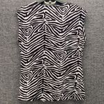 Vintage Y2K Michael Kors Blouse Large Baby Doll Empire Waist USA Zebra Hobo Brown Photo 1