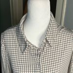 Adrianna Papell Black and White Grid Blouse Photo 1