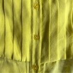 BCBGMAXAZRIA BCBG yellow green neon silk long sleeve blouse Photo 6