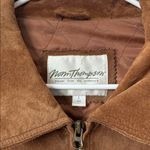 Vintage 100% Suede Leather Tan Bomber Jacket Size: L Size L Photo 4