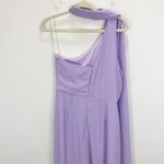 Lulus Adeline Lavender One Shoulder Scarf Maxi Dress Formal Evening Chiffon L Photo 8