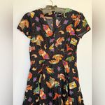 Dangerfield Dinosaur Print Dress AU 12 Jurassic Lost World Rockabilly Cotton Black Size undefined Photo 1