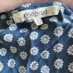 Ripcurl Blue Floral Tie Front Cut Out Mini Dress with Button Front Skirt size L Size L Photo 2