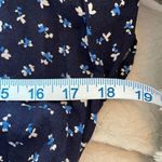 CHAPS Womens Floral Jumpsuit Wide Leg V Neck Tie Waist Blue White Size 6 Photo 9