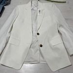 frame denim FRAME Grandfather White Cotton Blend Blazer Jacket Women's‎ XS Photo 0