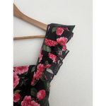 Alice + Olivia  Ginny Godet Mini Dress Square Neck Ruffle Sleeves Floral Romantic Photo 8