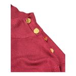 Calvin Klein  Women’s Maroon Mock Neck Sweater w/ Gold Buttons – Size L Photo 5